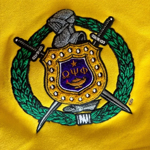 NWOT Purple Omega Psi Phi hoodie with raised lettering and shield - Size M - Picture 5 of 7